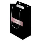 エレガントなバラ色の偽のローズゴールド | 名前とイニシャル スモールペーパーバッグ (正面アングル)