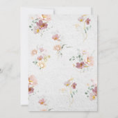 エレガントなバラ色の庭の花 ブライダルシャワー 招待状 (裏面)