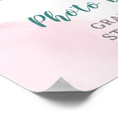 エレガントなバラ色の水彩写真撮影ブース ポスター (角)