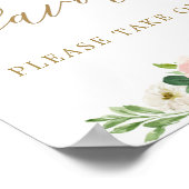 エレガントなバラ色の水彩花モチーフのおもてなしギフト ポスター (角)