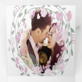 エレガントなバラ色の牡丹の花の結婚式 三つ折り招待状 (内部最初)