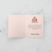 エレガントなバラ色の移動式ブライズシャワー サンキューカード (内部)