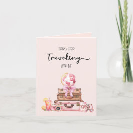 エレガントなバラ色の移動式ブライズシャワー サンキューカード