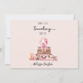 エレガントなバラ色の移動式ブライズシャワー サンキューカード (正面)