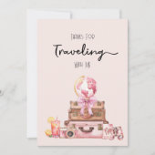 エレガントなバラ色の移動式ブライズシャワー サンキューカード (正面)