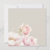 エレガントなバラ色の芍薬ガーデン ブライダルシャワー 招待状 (裏面)