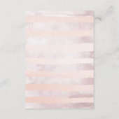 エレガントなバラ色の花のウェディング詳細 エンクロージャーカード (裏面)