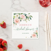 エレガントなバラ色の花のブライダルシャワー スタンダードカクテルナプキン (インサイチュ)