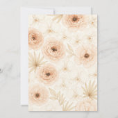 エレガントなバラ色の花の感謝カード サンキューカード (裏面)