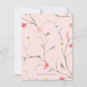 エレガントなバラ色の花の植物学的な花 サンキューカード (裏面)