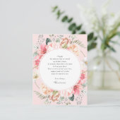 エレガントなバラ色の花の植物 花卉 サンキューカード (スタンド正面)