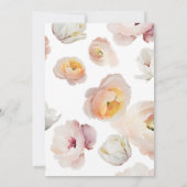 エレガントなバラ色の花の結婚式招待状 招待状 (裏面)