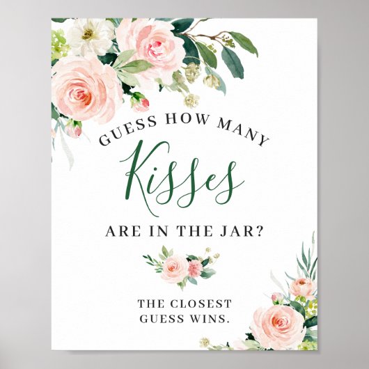 エレガントなバラ色の花の花飾り ポスター (正面)