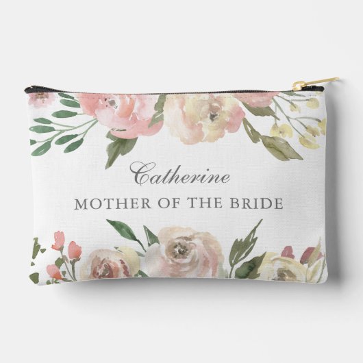 エレガントなバラ色の花束の母へのウェディングギフト アクセサリーポーチ (裏面)