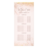 エレガントなバラ色の象牙色の花のサロン価格リスト ラックカード (正面)