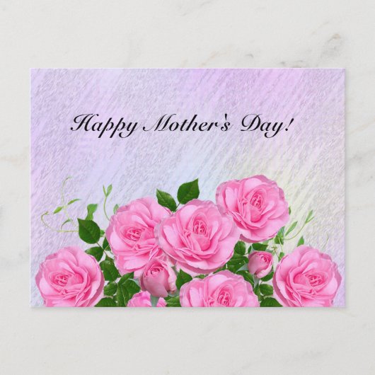 エレガントなバラ, カラフル, アブストラクト ポストカード (正面)