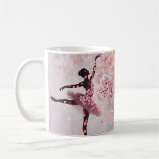 エレガントなバレエダンサーと桜 コーヒーマグカップ