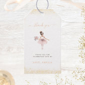 エレガントなバレリーナの誕生日ガール ピンクの花のギフトタグ ギフトタグ