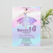 エレガントなバレリーナ カラフルなオンブレ スイート16 招待状 (スタンド正面)
