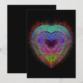 エレガントなバレンタインのカラフルなグリッター ハート シーズンカード (正面/裏面)