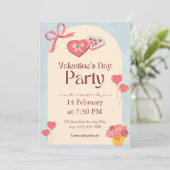 エレガントなバレンタインデーのカクテルパーティーカード シーズンカード (スタンド正面)