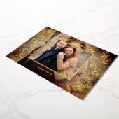 エレガントなバレンタインデーのスクリプト写真 箔シーズンカード (回転した状態)