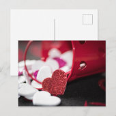 エレガントなバレンタインデーのハート シーズンポストカード (正面/裏面)