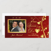 エレガントなバレンタインデーの写真カード シーズンカード (正面/裏面)