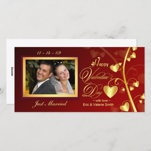 エレガントなバレンタインデーの写真カード シーズンカード (正面/裏面)