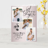 エレガントなバレンタインデーの写真コラージュ カード (黄色い花)