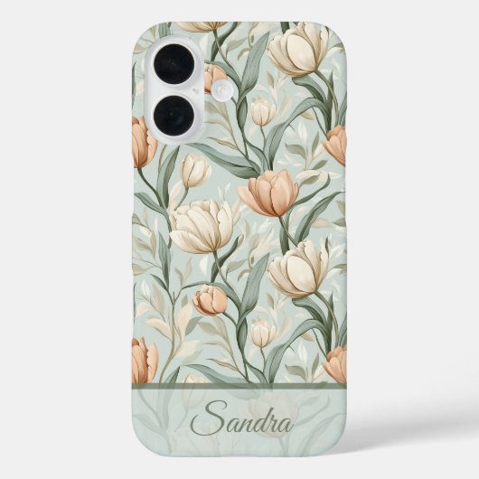 エレガントなバレンタインデーの贈り物チューリップの花のカスタム Case-Mate iPhoneケース (裏面)