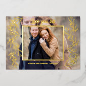 エレガントなバレンタインデーの3枚の写真 箔シーズンカード (正面)