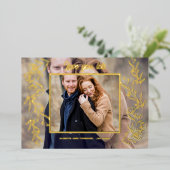 エレガントなバレンタインデーの3枚の写真 箔シーズンカード (立ち正面)