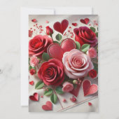 エレガントなバレンタイン誕生日ランチョン 招待状 (裏面)