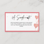 エレガントなバレンタイン ブライダルシャワー ディスプレイカード エンクロージャーカード (正面)