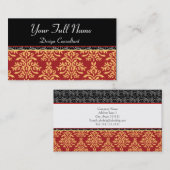 エレガントなバロック式のダマスク織デザイナー名刺 名刺 (正面/裏面)