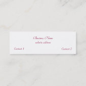 エレガントなバロック式の名刺 スキニー名刺 (裏面)