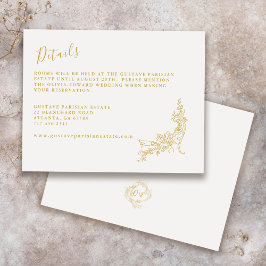 エレガントなバロック様式のシノワズリー ヴィンテージ ウェディング ディテール エンクロージャーカード