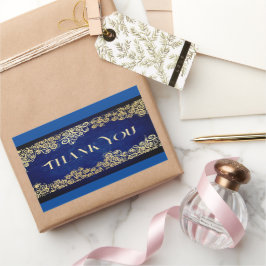 エレガントなバロック ネイビー ゴールド クラシック シック ウェディング 長方形シール