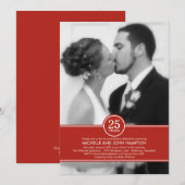 エレガントなバンド アニバーサリー フォト 招待状 (正面/裏面)