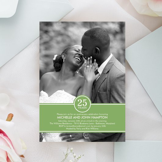 エレガントなバンド アニバーサリー フォト 招待状