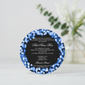 エレガントなバーの（ユダヤ教の）バル・ミツバーの青いきらめくライト 招待状 (スタンド正面)