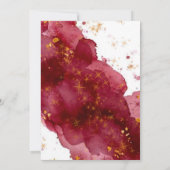 エレガントなバーガンディとゴールドのアゲート カップルシャワー 招待状 (裏面)