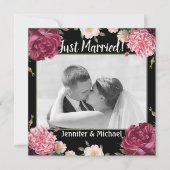 エレガントなバーガンディとピンクの結婚発表 シーズンカード (正面)