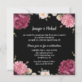 エレガントなバーガンディとピンクの結婚発表 シーズンカード (裏面)