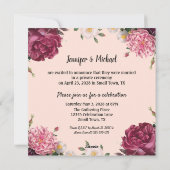 エレガントなバーガンディとピンクの結婚発表 シーズンカード (裏面)