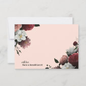 エレガントなバーガンディとピンクの花 サンキューカード (裏面)