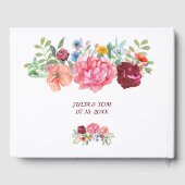 エレガントなバーガンディとローズの花  ゲストブック (裏面)