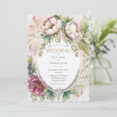 エレガントなバーガンディのウェディング招待状 招待状 (スタンド正面)