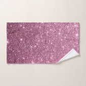 エレガントなバーガンディのピンクの抽象芸術のガーリーなグリッター バスタオルセット (ハンドタオル)